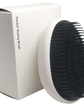 Spoiled Child White Pocket Hair Brush with Black Bristles